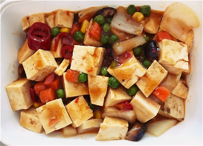 50. Tofu in pikante Sichuan saus